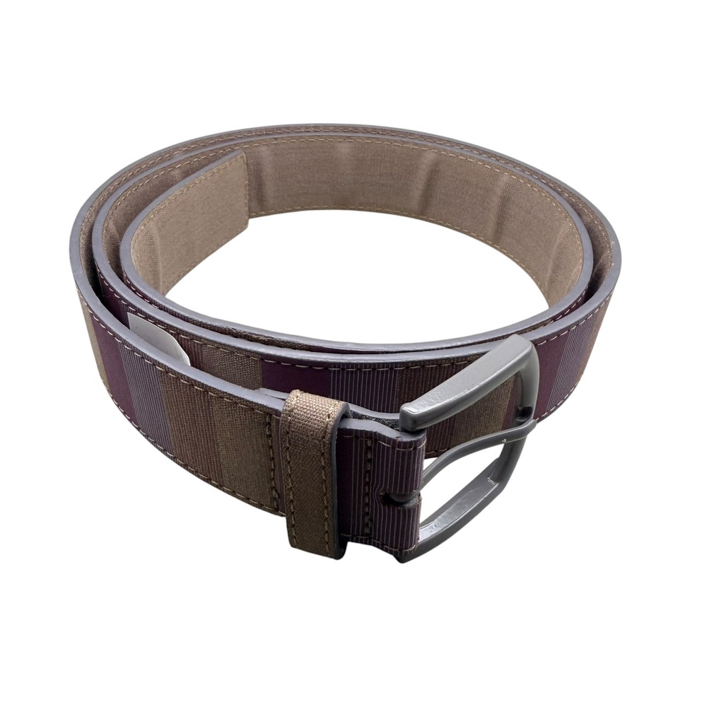 Cuater TravisMathew Mens‎ Canvas Belt Purple Tan Striped Size 42 4MP188